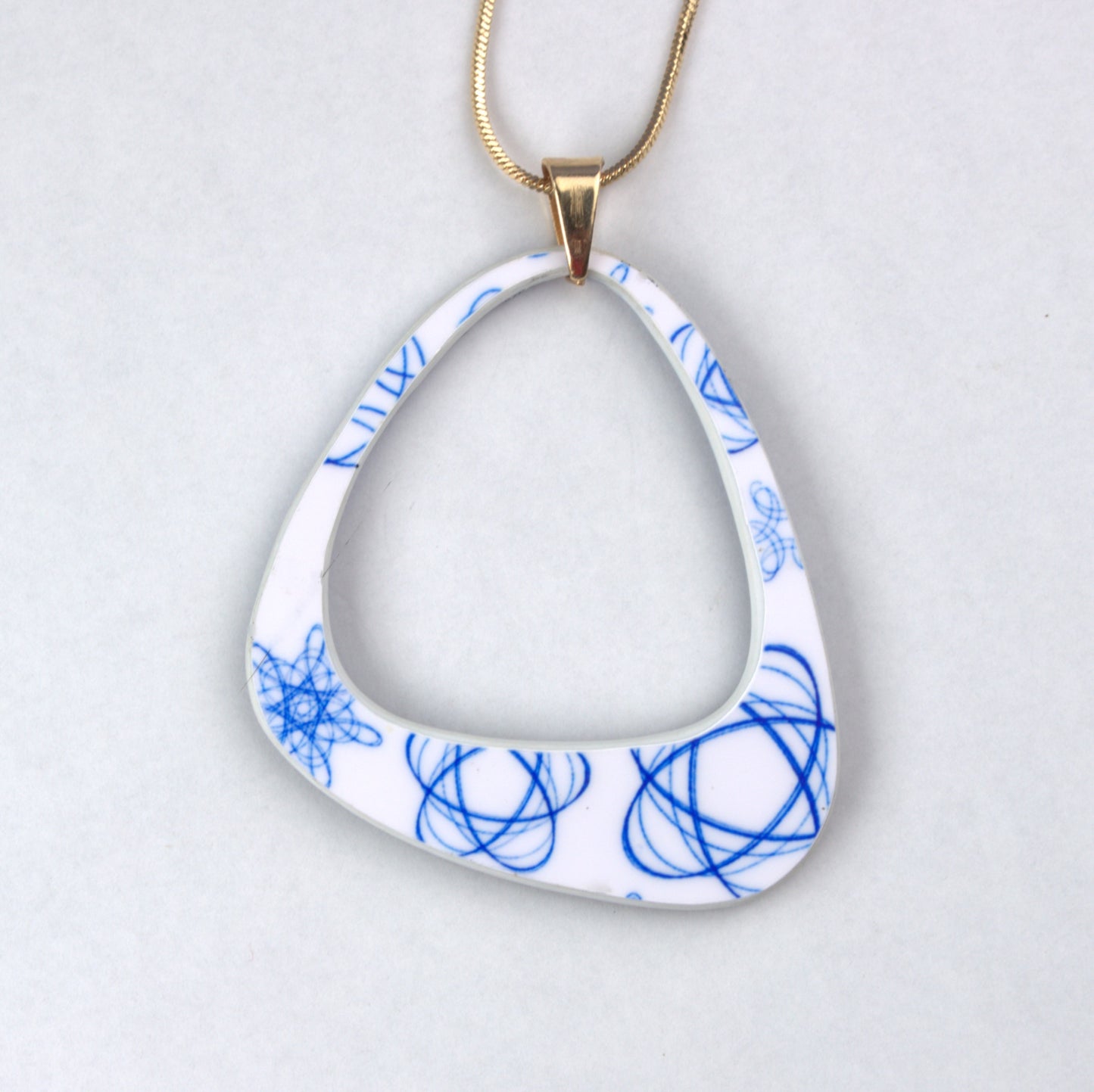 Blue Bling Organic Hoop Pendant Necklace