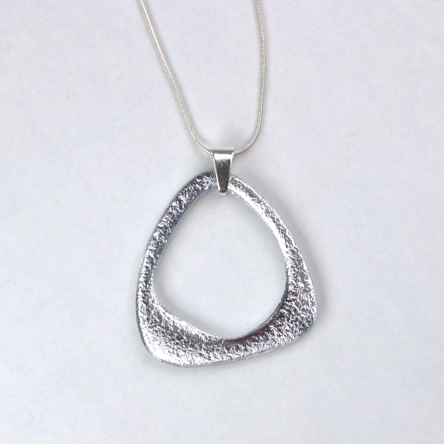 Silver Bling Organic Hoop Pendant Necklace