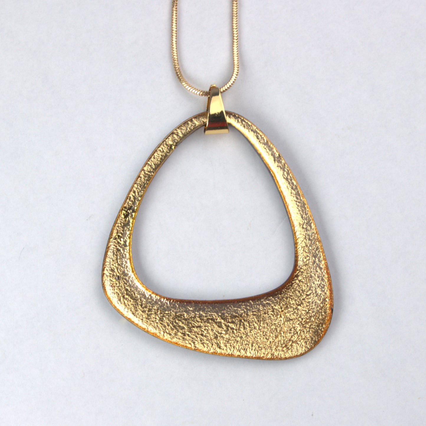 Gold Bling Organic Hoop Pendant Necklace