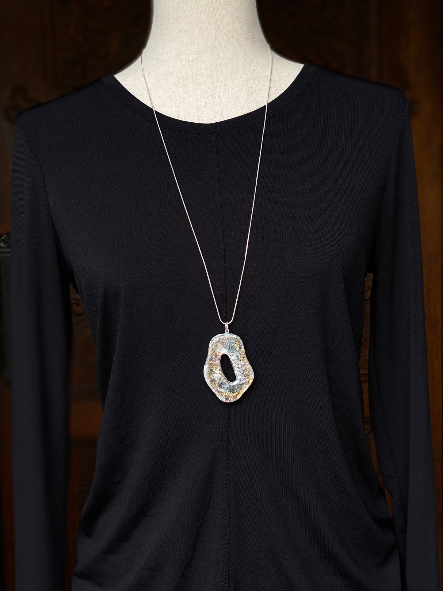 Silver and Gold Dazzle Pendant Necklace