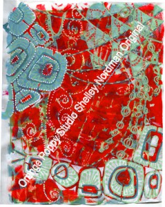 Teal and Red Pendant Necklace