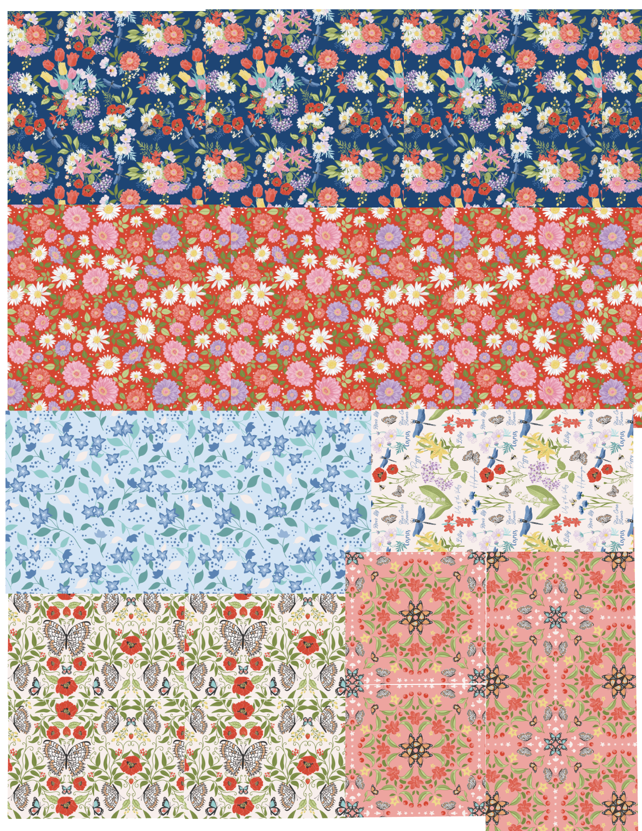 Floral Sublimation Prints Set