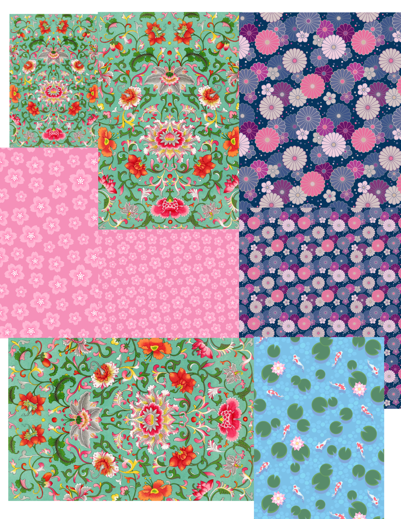 Floral Sublimation Prints Set