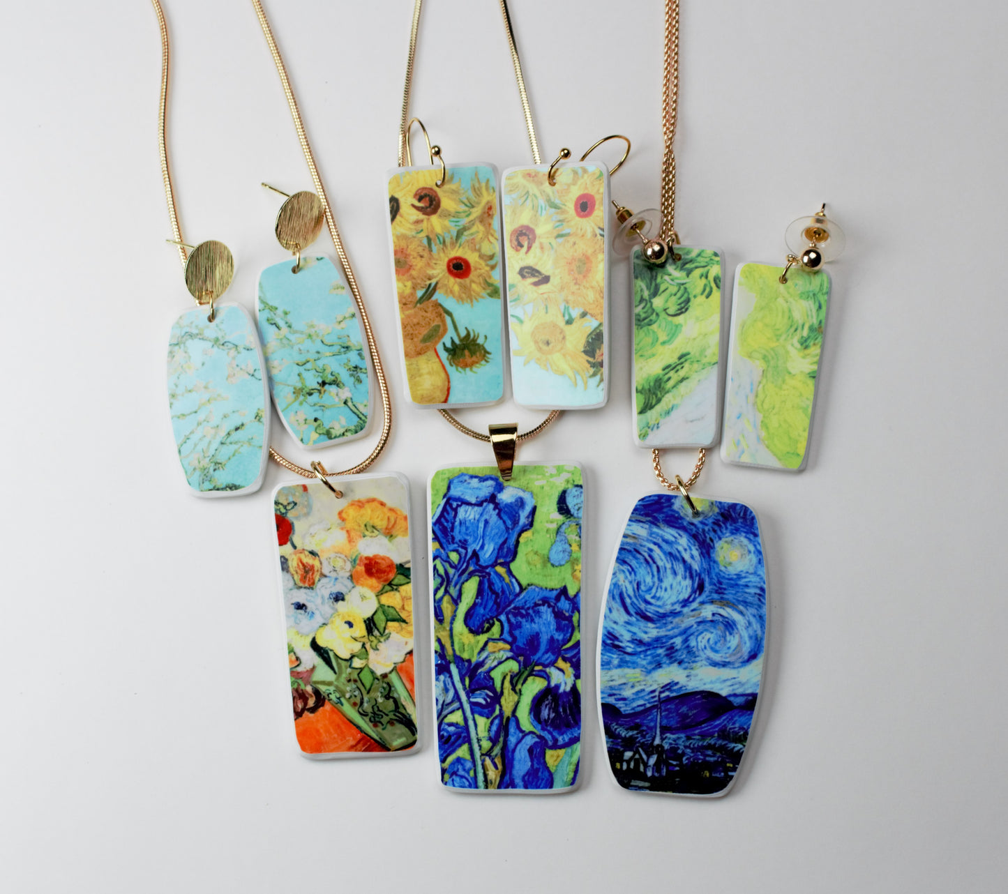 Barrel and Trapezoid Blank Shapes and Van Gogh Prints Set