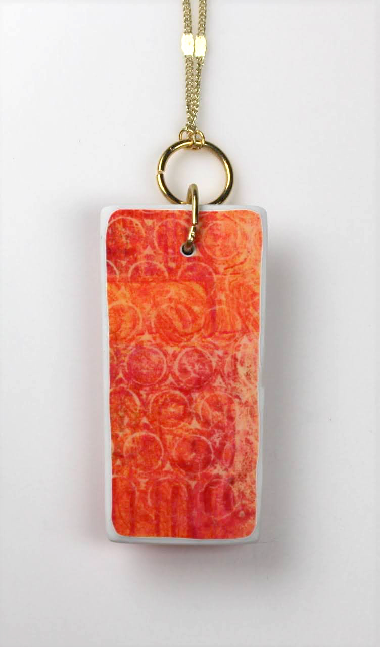 Orange Glowing Bubbles Pendant Necklace