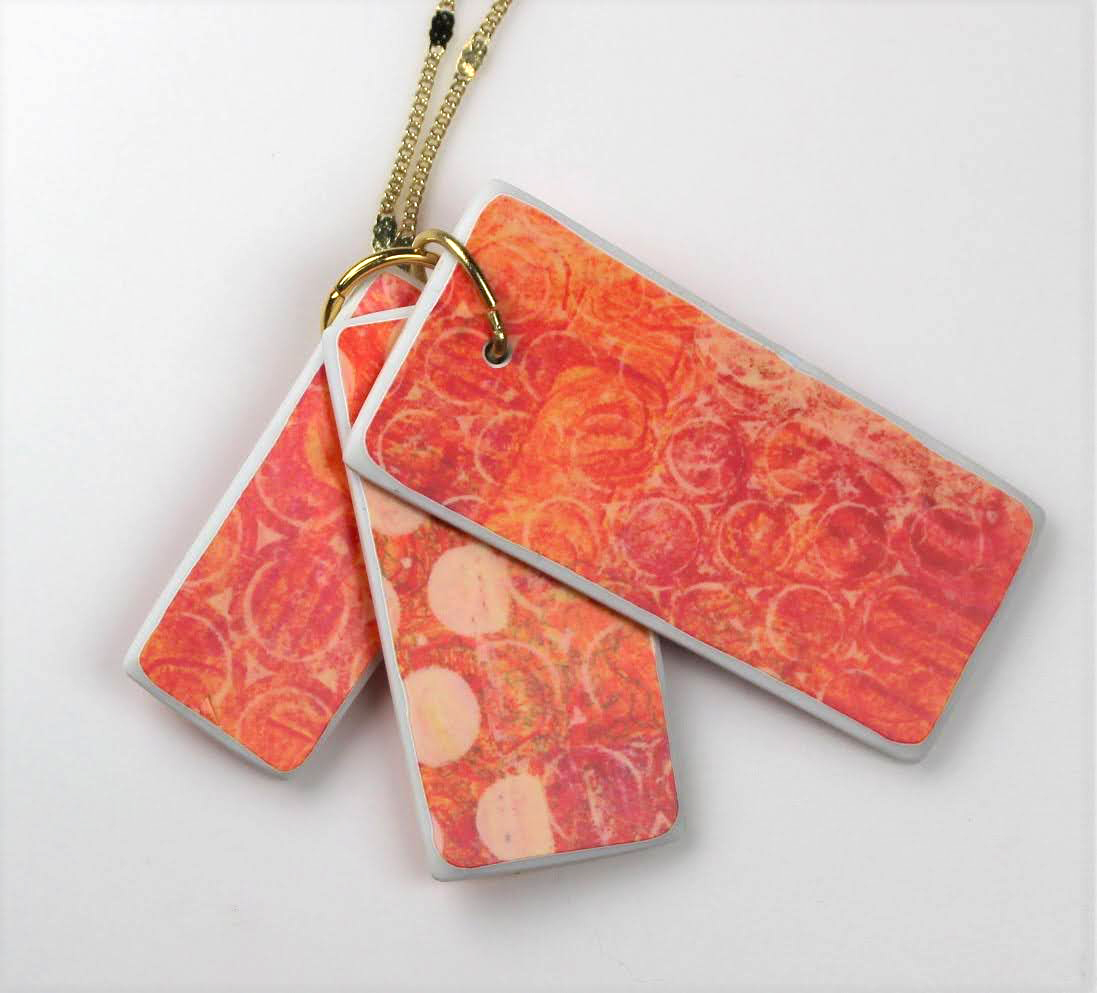 Orange Glowing Bubbles Pendant Necklace