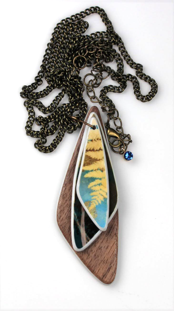 Forest Botanical Three Layer Pendant Necklace