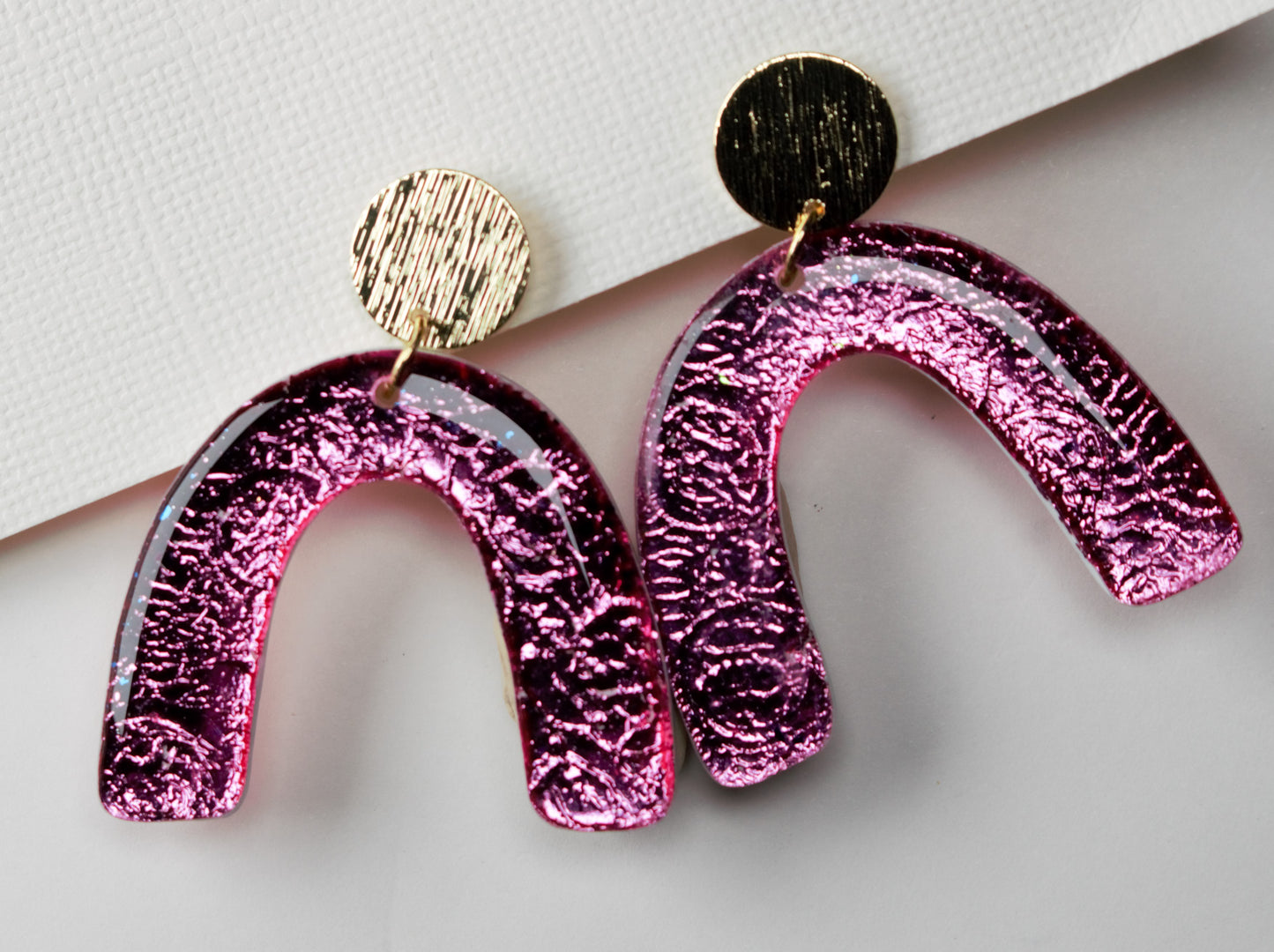 Pink Bling Arches Earrings