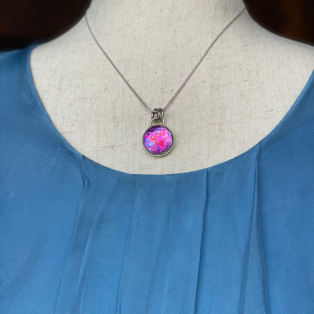 Pink Petite Dazzle Pendant Necklace