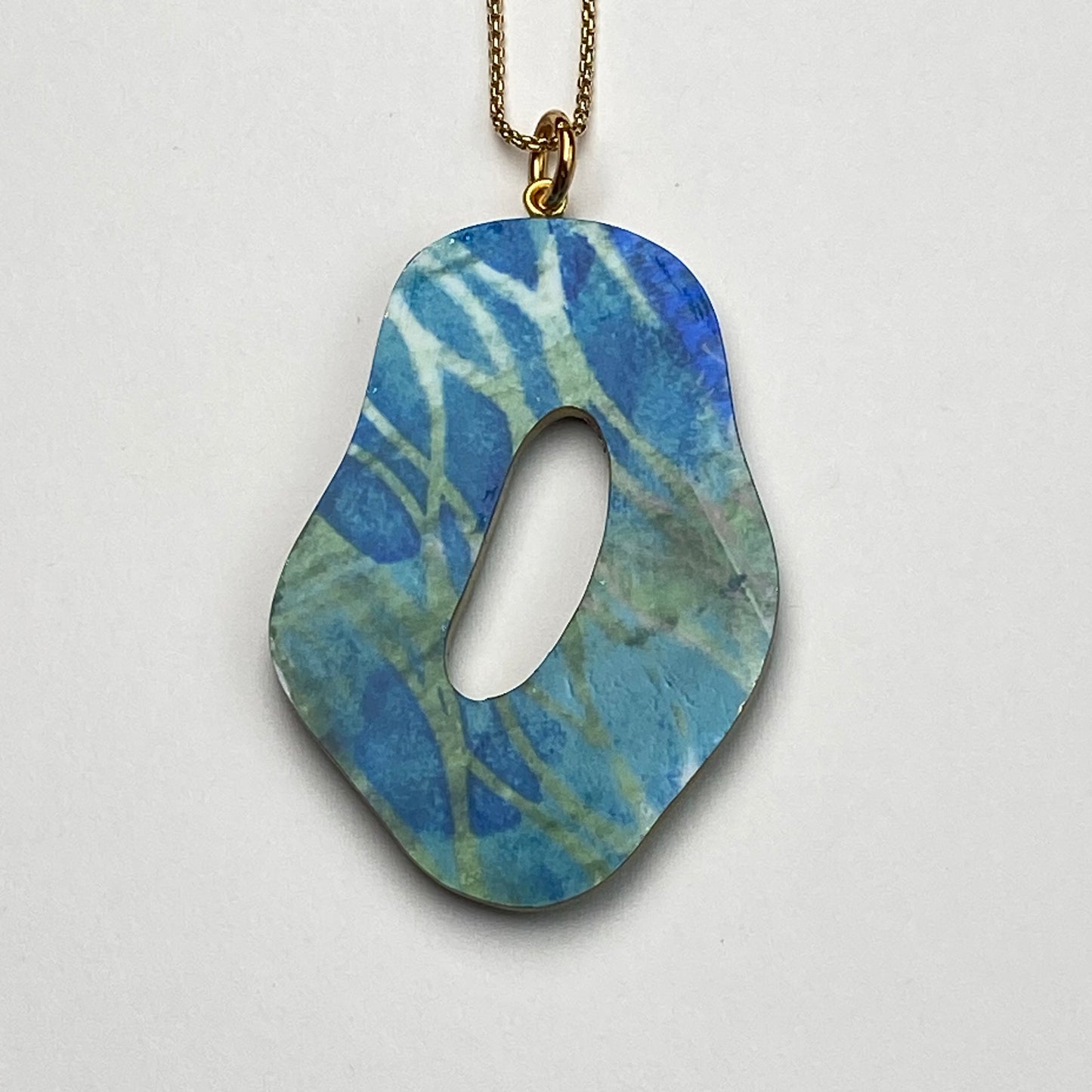 Blue and Green Dazzle Pendant Necklace