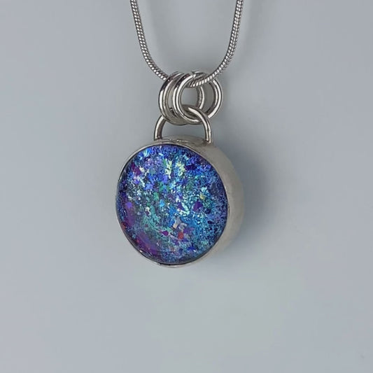 Blue Petite Dazzle Pendant Necklace