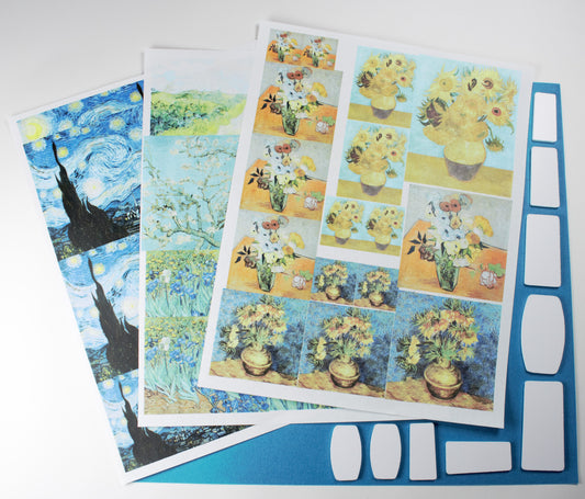 Barrel and Trapezoid Blank Shapes and Van Gogh Prints Set