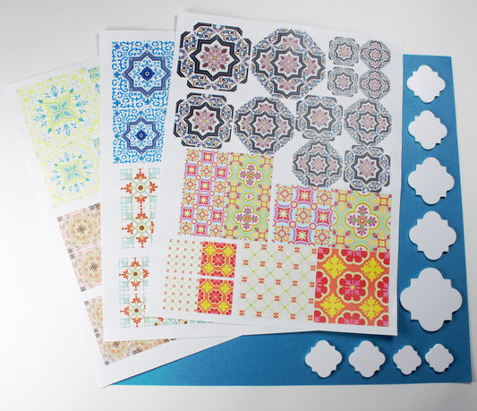 Moroccan Tile Blank Shapes and Tile Style Prints Set